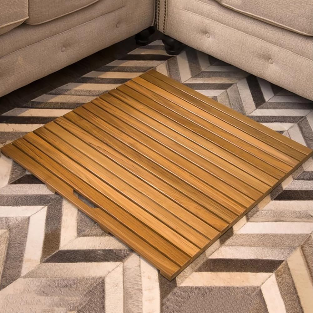 tapis bain teck antidérapant nordique