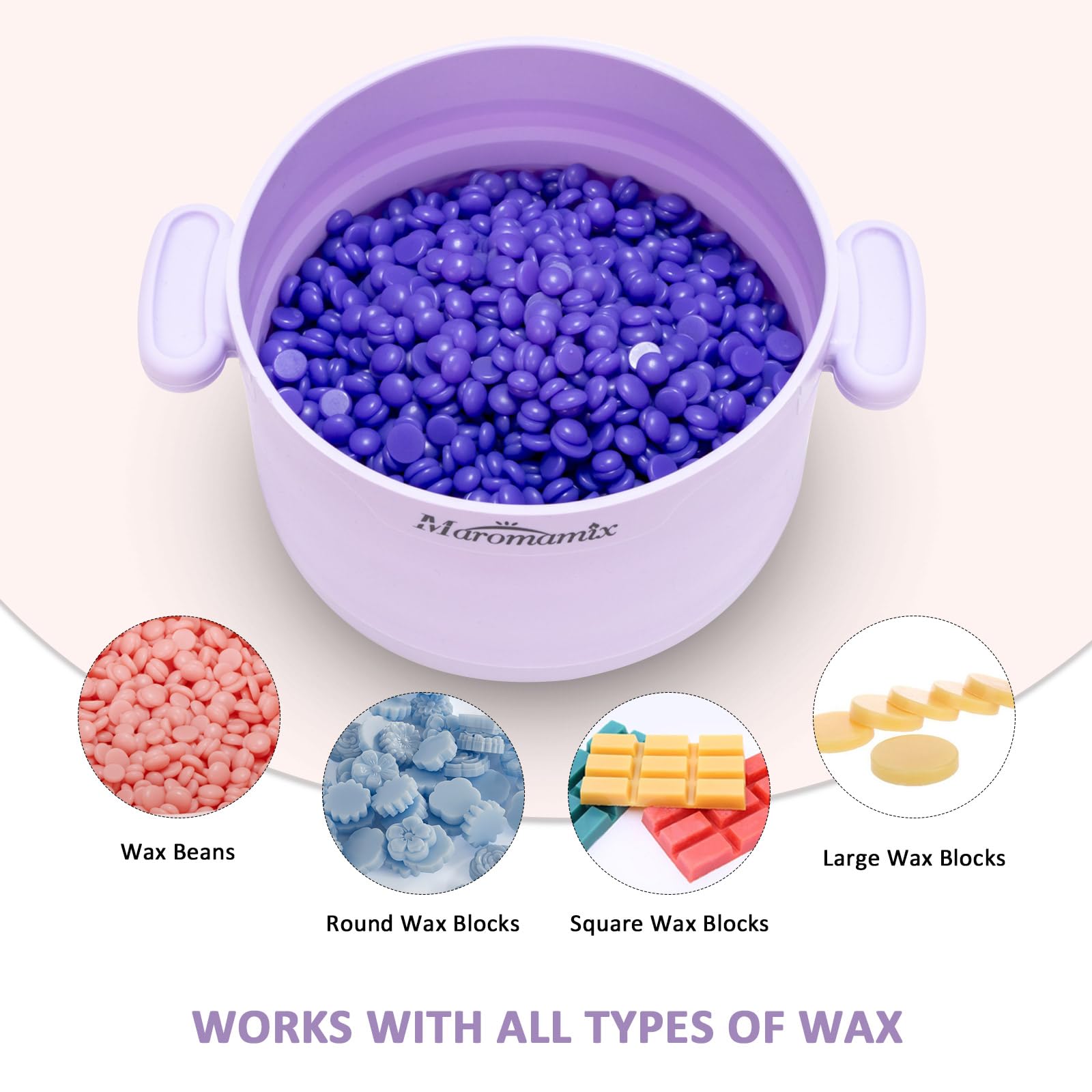 Kit per ceretta, scalda cera in silicone per depilazione con 4 confezioni di perline di cera dura, macchina elettrica portatile per cera in silicone per tutto il corpo, viso, sopracciglia, bikini