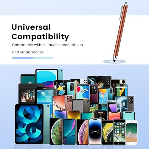 Miniatura 13 de MEKO - Bolígrafos para pantallas táctiles, paquete de 10 lápices capacitivos de punta de goma fina reemplazables con 20 puntas de repuesto