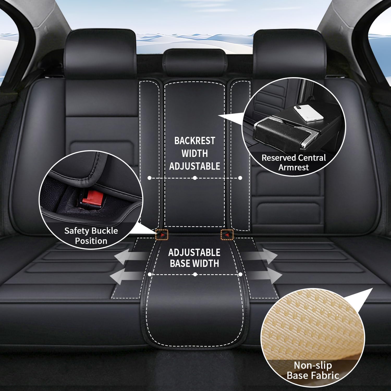 Car Seat Covers Fit for Hyundai Tucson 2005-2025 2026 Auto Interior Accessories Luxury Waterproof Faux Leather Full Set Seat Protector Vehicle Cushion Compatible Airbag(5 Seats,Black)