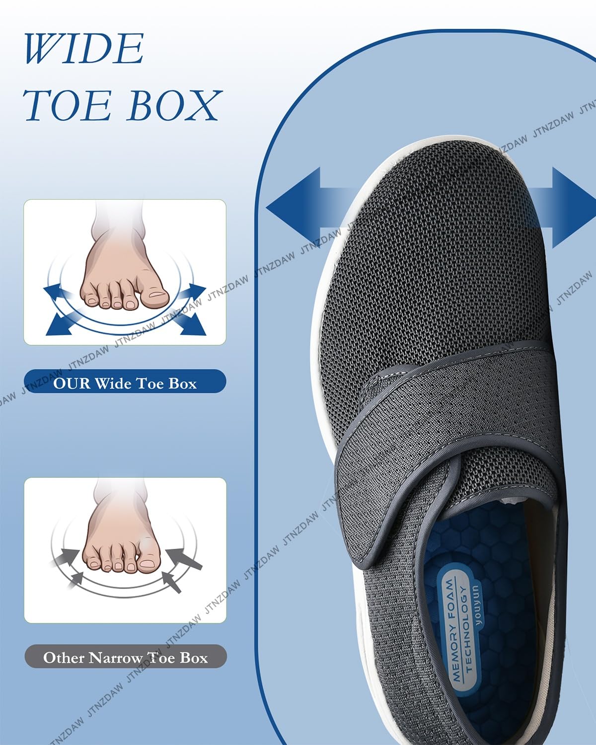 Zapatos para DiabéTicos para pies Hinchados Hombre Extra Ancho Zapatillas Especiales para Juanetes Mujer Sin Cordones pie Diabetico Verano Comodos