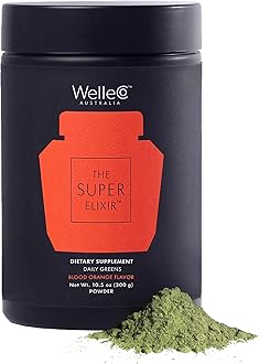 The Super Elixir Daily Greens Powder, Probiotic Drink Mix with Whole Foods, Gluten Free, Vegan Gut Health Powder, Energy, Immunity, Healthy Skin, Hair & Nails (Jar, Blood Orange)