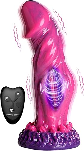 Xenox - Consolador vibratorio de silicona con control remoto para hombres, mujeres y parejas. Consolador de fantasía, texturas estimulantes.