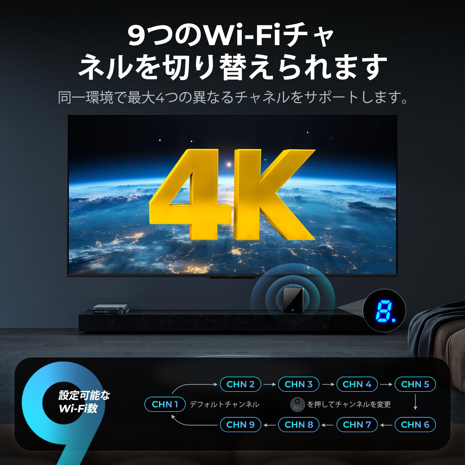 Amazon.co.jp: 「2026アップグレード版真の4K」ワイヤレスHDMI送信機と