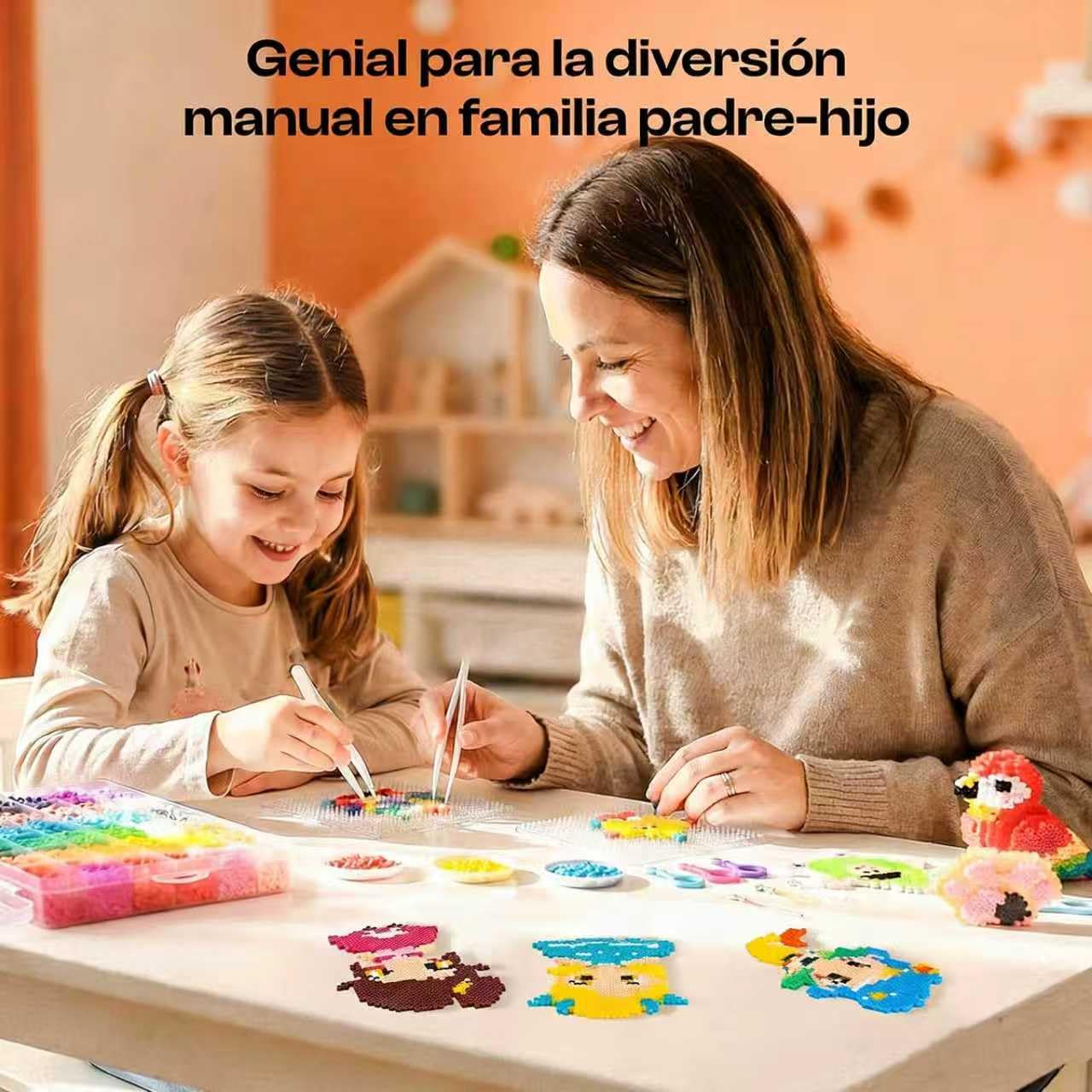 29000 Piezas Cuentas para Planchar 2.6mm, 72 Colores 70 Patrones, Kit Manualidades Hama Beads Mini para Niñas Niños Adultos, Set Completo con Papel de Planchar y Plantillas, Regalo Cumpleaños