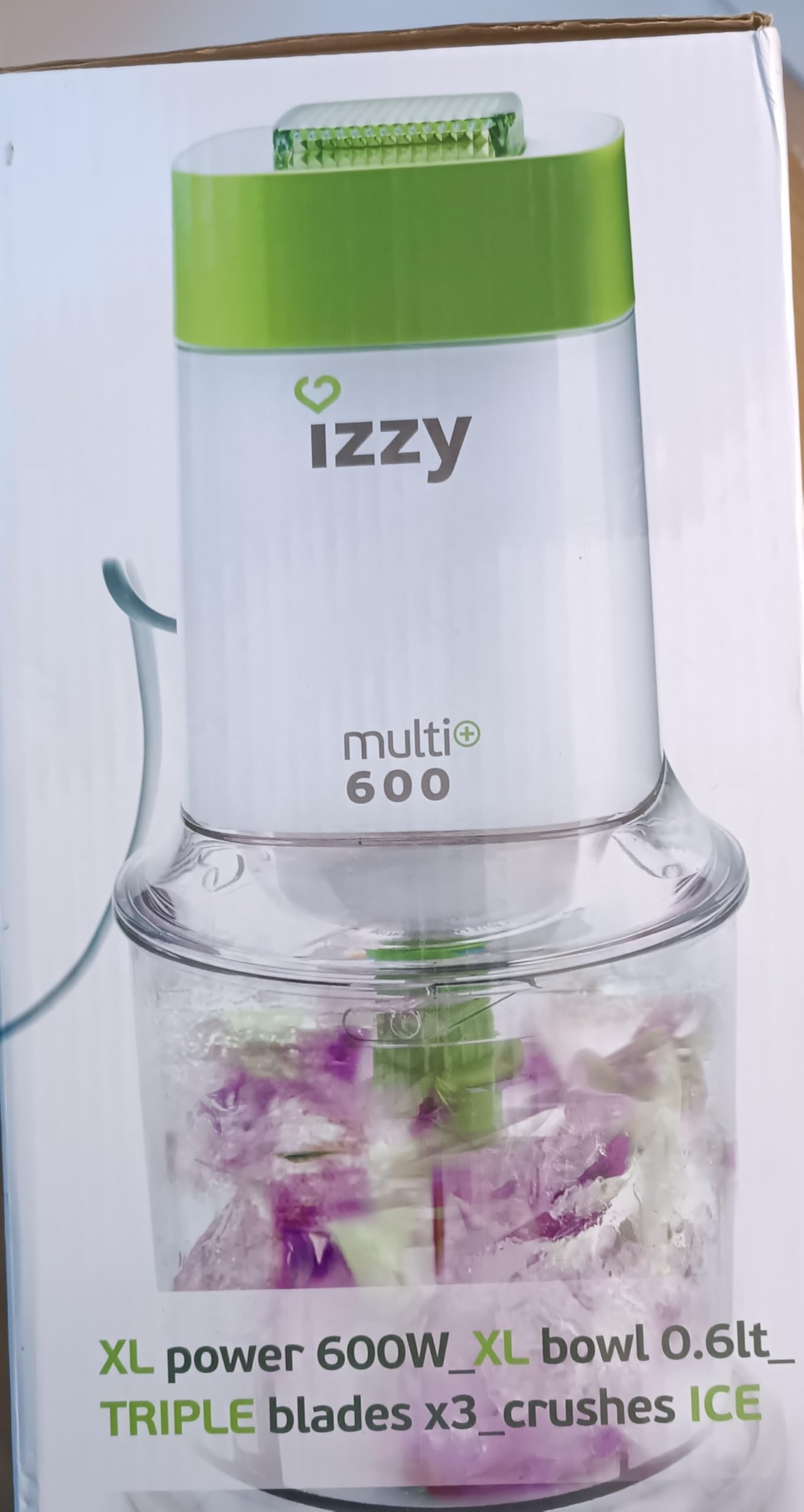 Benrubi IZZY Multi+ 600, der 6 Klingen Zerkleinerer, elektrischer Multizerkleinerer, Zwiebelschneider, Gemüseschneider, 600W, 600 ml Fassungsvermögen