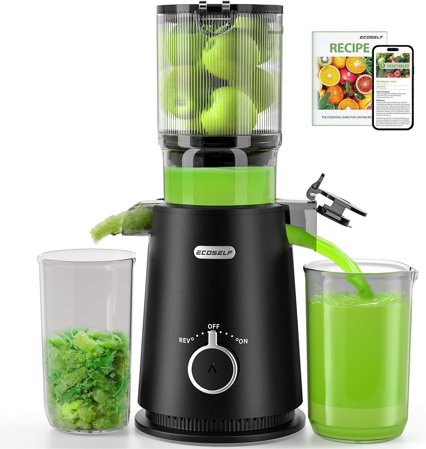 Product image of Juicer Machines Easy to Clean, with Wide Mouth & Large Feed Chute, Professional Cold Press Juicer For Whole Fruits & Vegetables, Self Feeding for Juice Extractor Machine, High Juice Yield