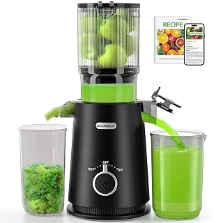 Juicer Machines Easy to Clean, with Wide Mouth & Large Feed Chute, Professional Cold Press Juicer For Whole Fruits & Vegetables, Self Feeding for Juice Extractor Machine, High Juice Yield - Amazon product rated Grade A