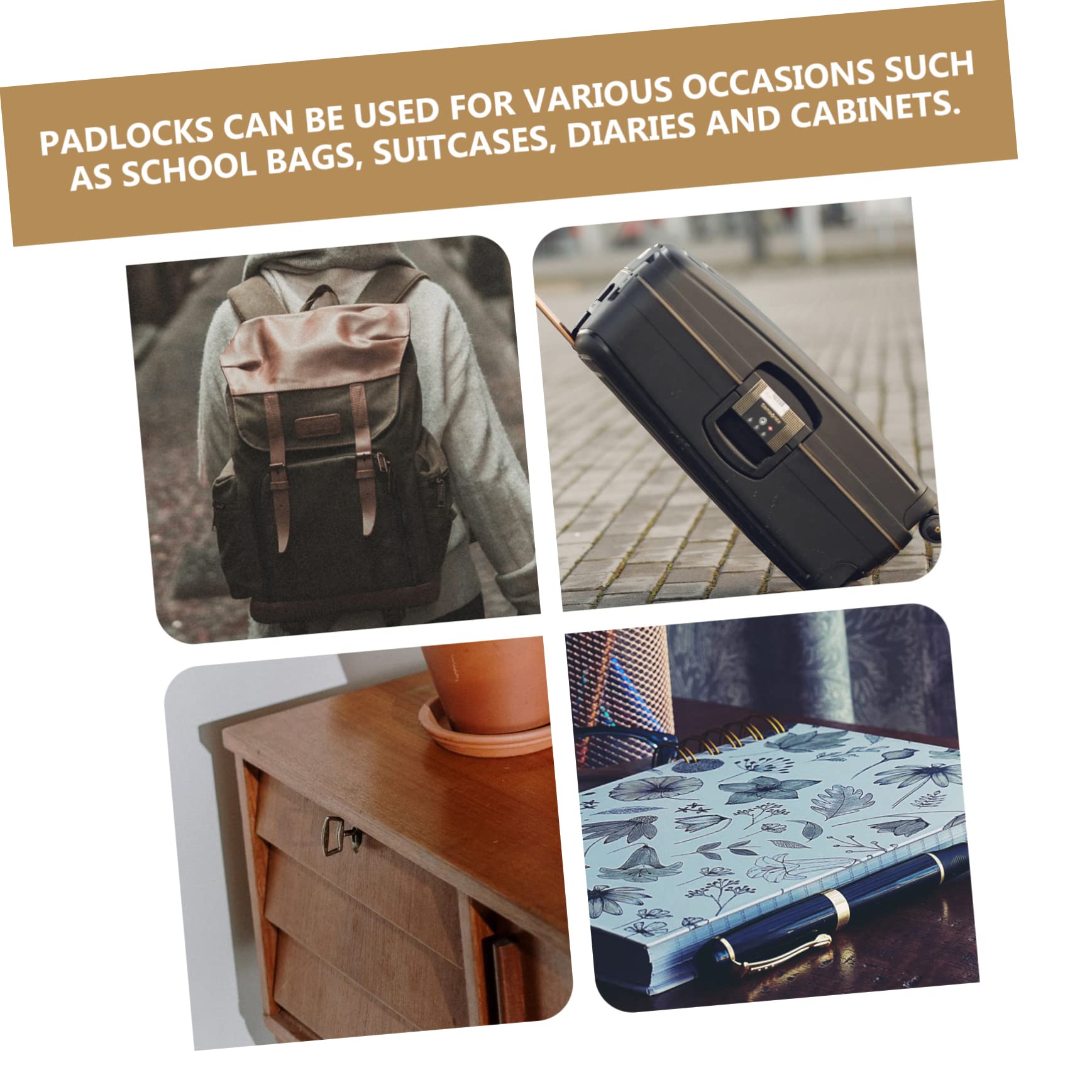 Garneck 4 Combination Lock for School Gym Lockers Toolbox Cases Design Corrosive Easy Reset for Secure Storage