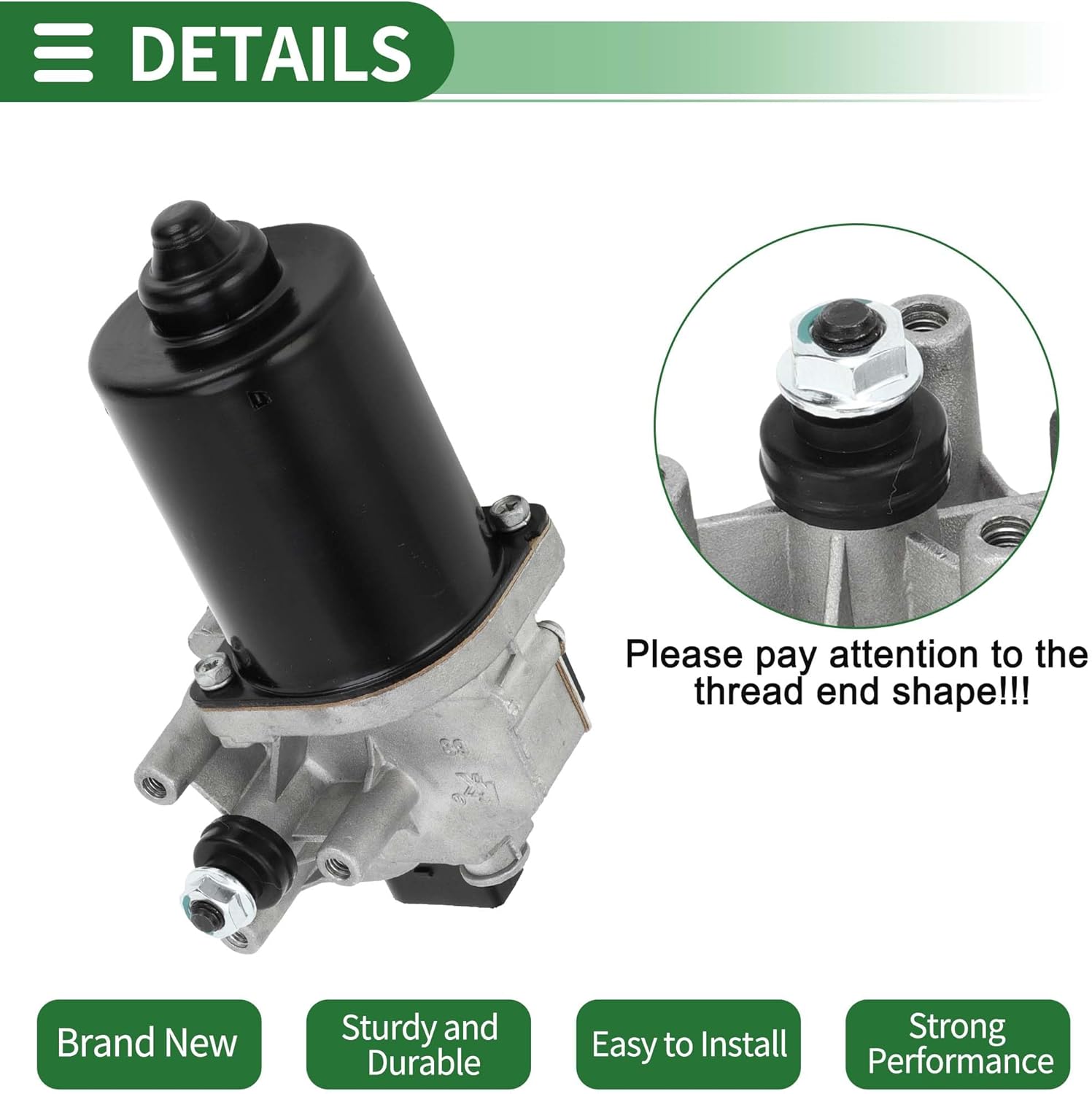 Motoforti Windshield Wiper Motor Car Front Windscreen Wiper Motor Replacement for Volkswagen Jetta Sedan 2002-2010 for Golf Hatchback 2002-2006 No.1J0955119A/1J0955119B/1J1955113C 4 Pin