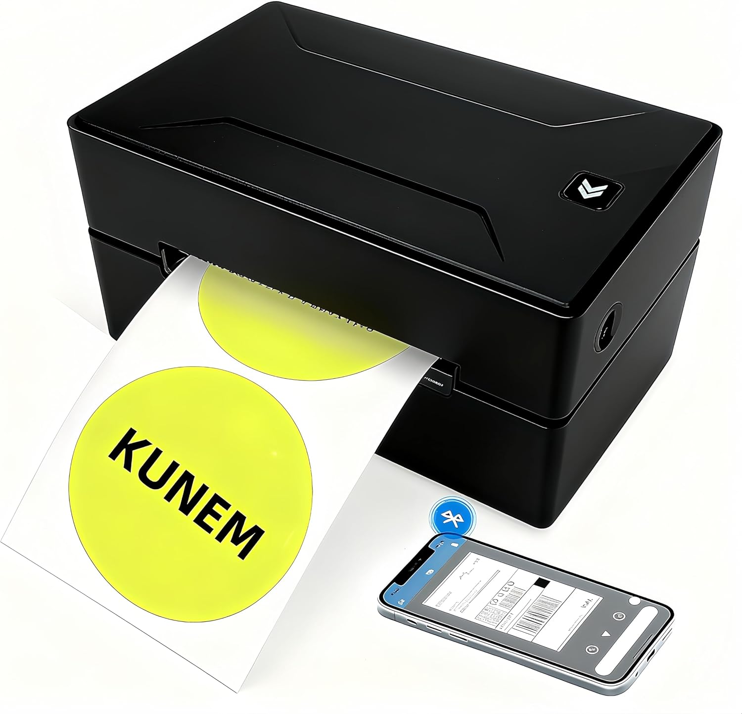 KUNEM Impresora Térmica Inalámbrica Bluetooth 4x6, Impresora de Etiquetas Adhesivas Bluetooth, Compatible con iPhone, Android, PC Compatible con Amazon, Ebay, Shopify, Etsy, USPS.(Negro)