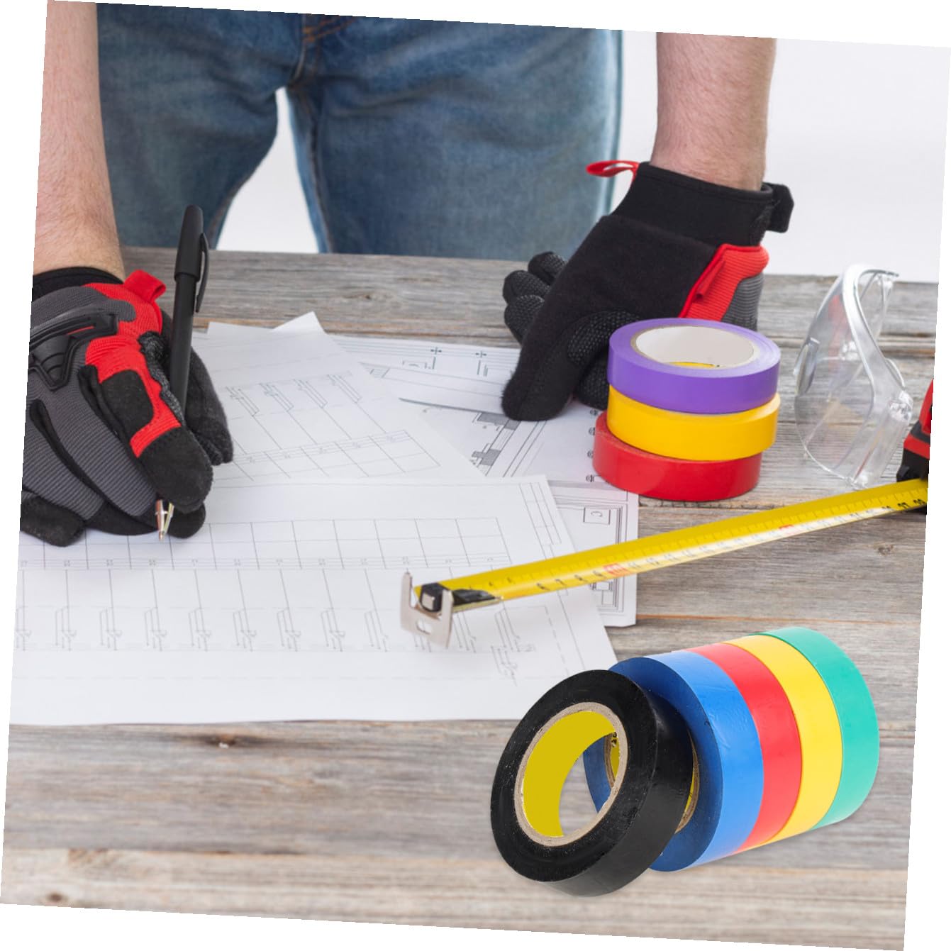 iplusmile Pvc Isolierband Hochtemperaturbeständig für Elektroarbeiten | Mehrfarbiges, für Innenbereich, Schutz von Kondensatoren, 10 Stück Packung
