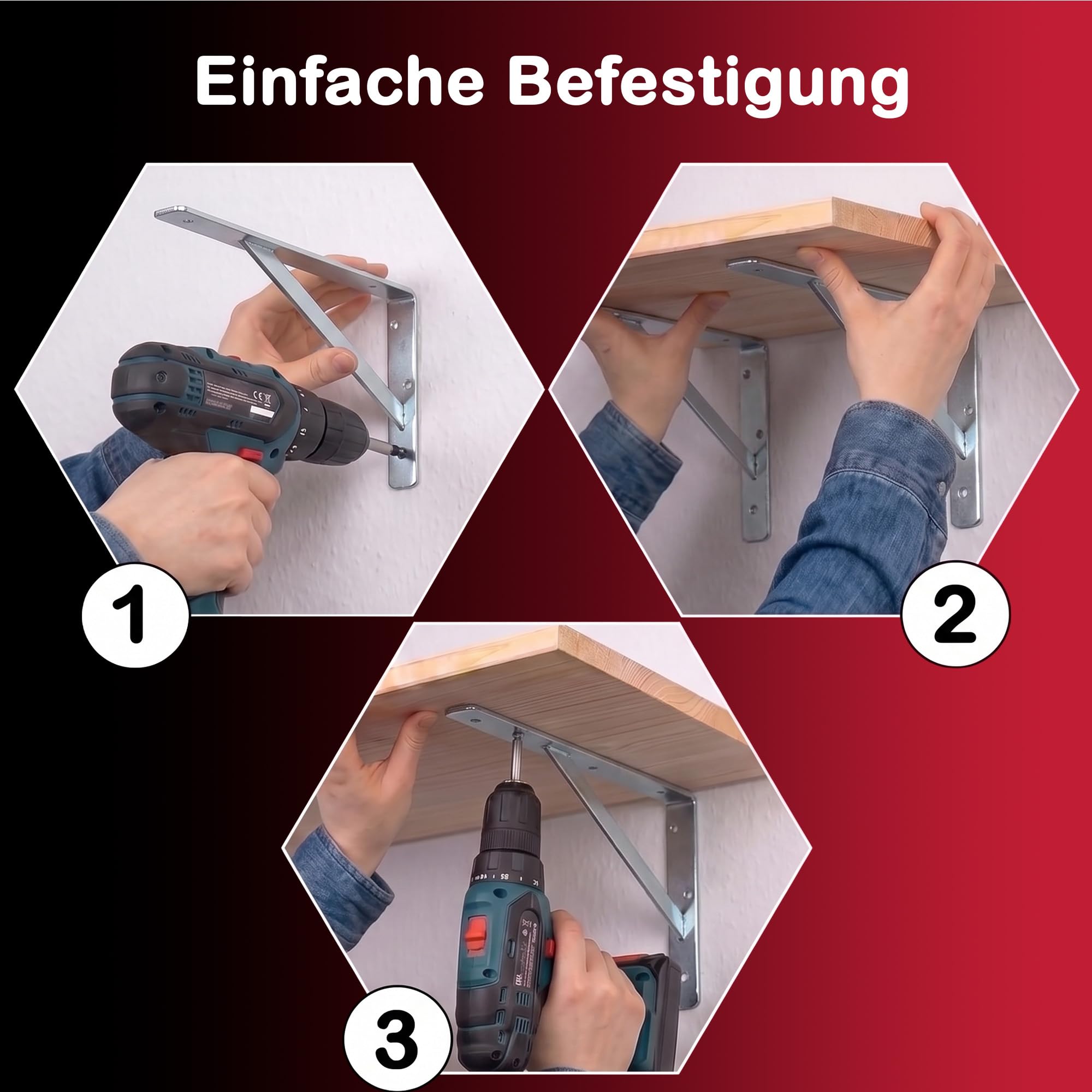 siwitec Regalhalterung Konsole 150kg Traglast verzinkt 400x250x30mm 10er