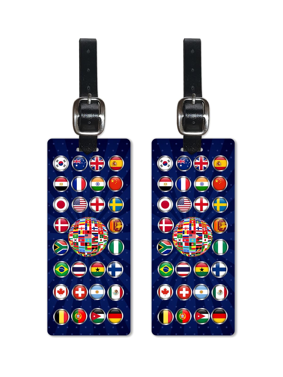 Lentikart 3D Lenticular Luggage Tag Long Set of 2 | Country Flag Globe International Travel | Luggage/Bag/Travel ID Label Tags for Suitcase & School Bags-image-9