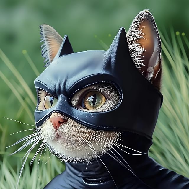 Máscara de murciélago para Gato, Sombrero de Cosplay de Gato, látex, Suave y Ajustado, tamaño Ajustable