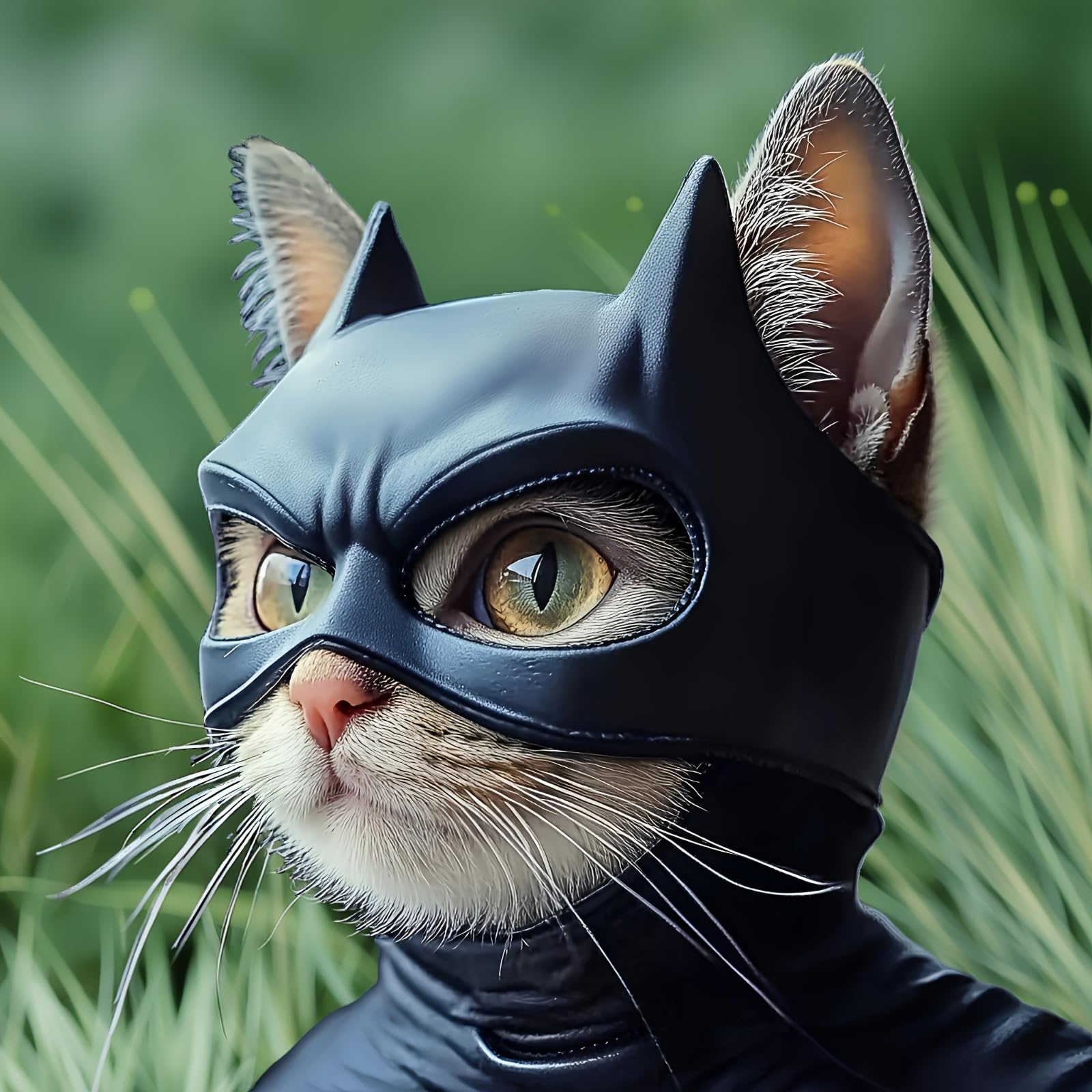 WANHUHOU Cat Bat Mask,Cat Cosplay Hat,Made of Latex, Soft And Fit, Adjustable Size, Suitable For cats under 12 lbs