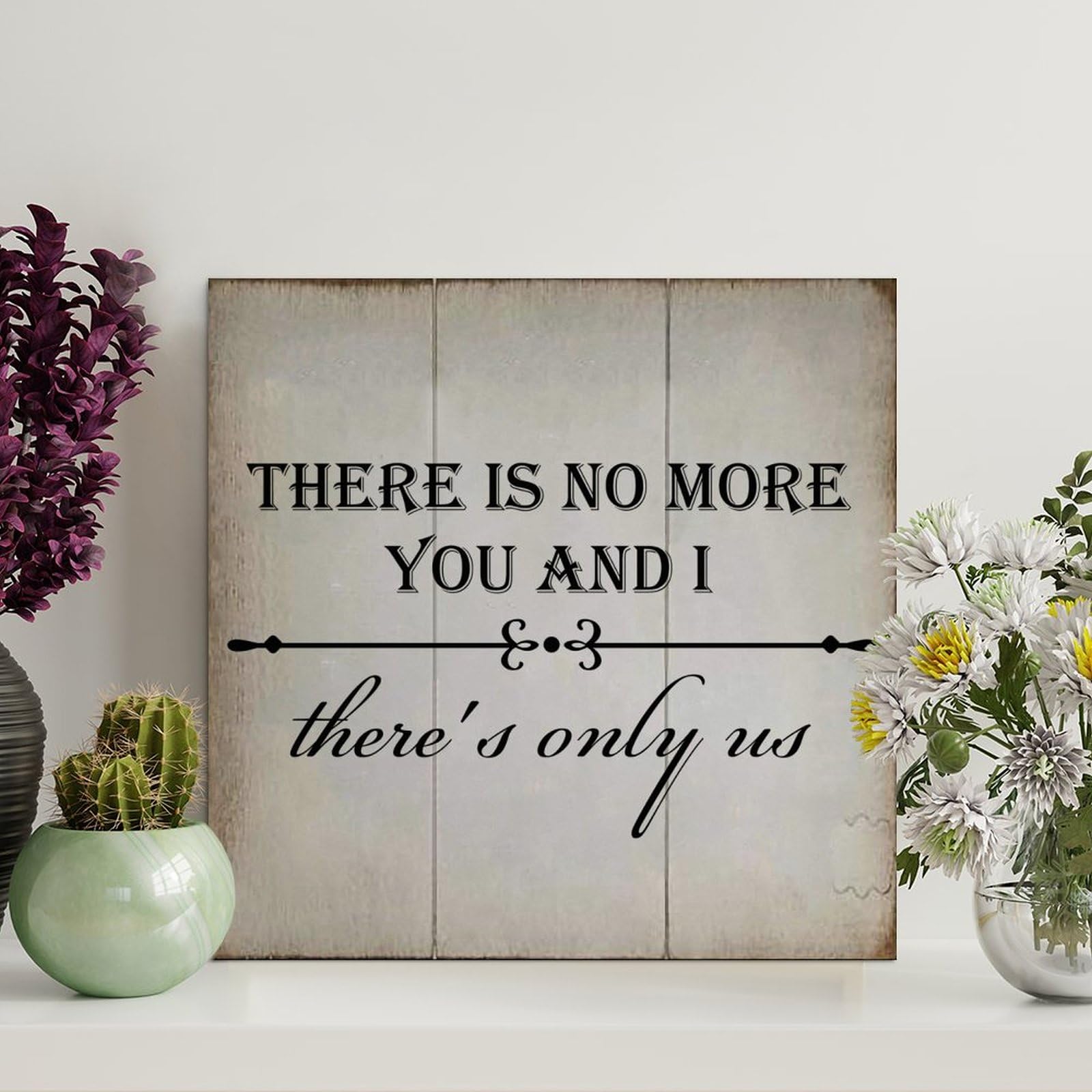 Guangpat Style-1 There Is No More You And I There's Only Us Vintage Country Wooden Sign Motivational Wall Art Rustic Wall Decorations For Living Room Kitchen Home Decor Housewarming Gift 12X12in