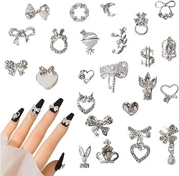 Amazon | ネイルパーツ リボン ハート 24個セット 3D 立体 大きめ Amazon | ネイルパーツ リボン ハート 24個セット 3D 立体 大きめ