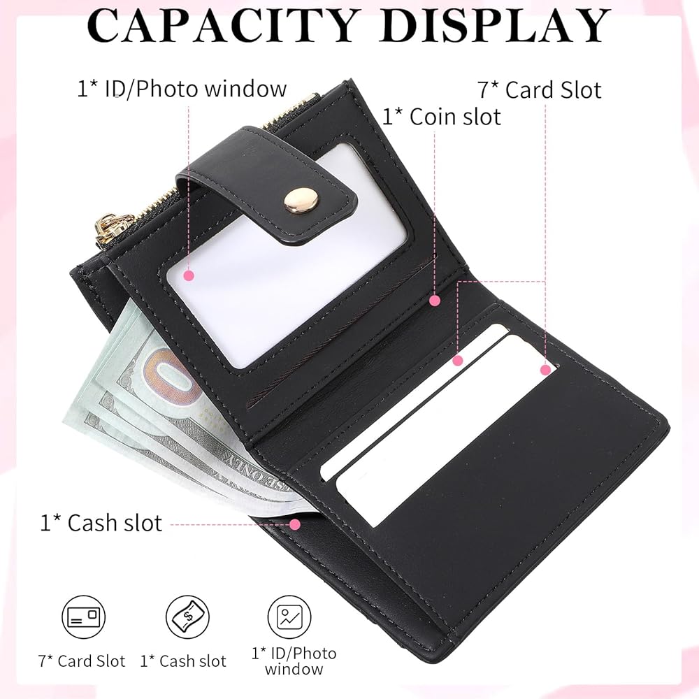 BIAOTIE Cartera Pequeña De Piel Para Mujer, Con Bolsillo Plegable, Con
