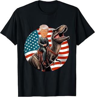 Funny Trump on a Dinosaur Voting Republican Men Women T-Shirt