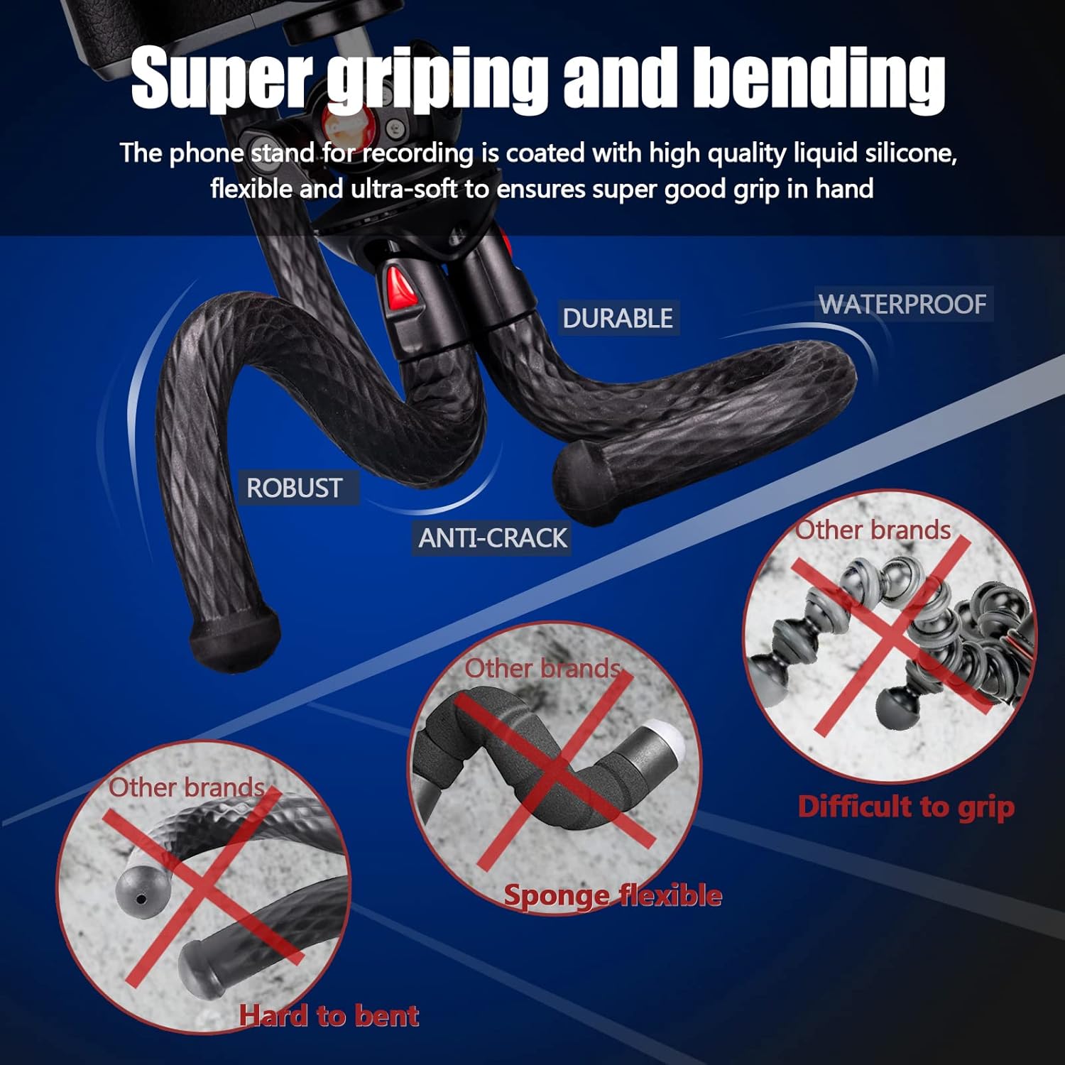 Phone Tripod, Lammcou 3 in 1 Flexible Tripod for Camera, Cell Phone, Universal 360 Degree Rotation Phone Holder with Tilt Ballhead for Video Recording, Vlogging, Live Streaming (Black) : Cell Phones & Accessories