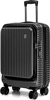 Carry on Suitcase 20-Inch with Laptop Compartment, ABS+PC Hardshell Spinner Trolley for Lightweight 4 Wheels Cabin Luggage with TSA Locks,Expandable Hand Luggage Suitcase (Dark Grey)