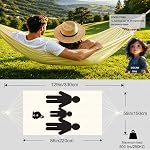 GOCAN Hammock 2 Personnes 220 x 150 cm Longueur totale 330 cm Charge 300 kg Toile Coton Hamac Extérieur pour Jardin Intérieur Enfants Balcon avec Amovible Shaker Rod Beige