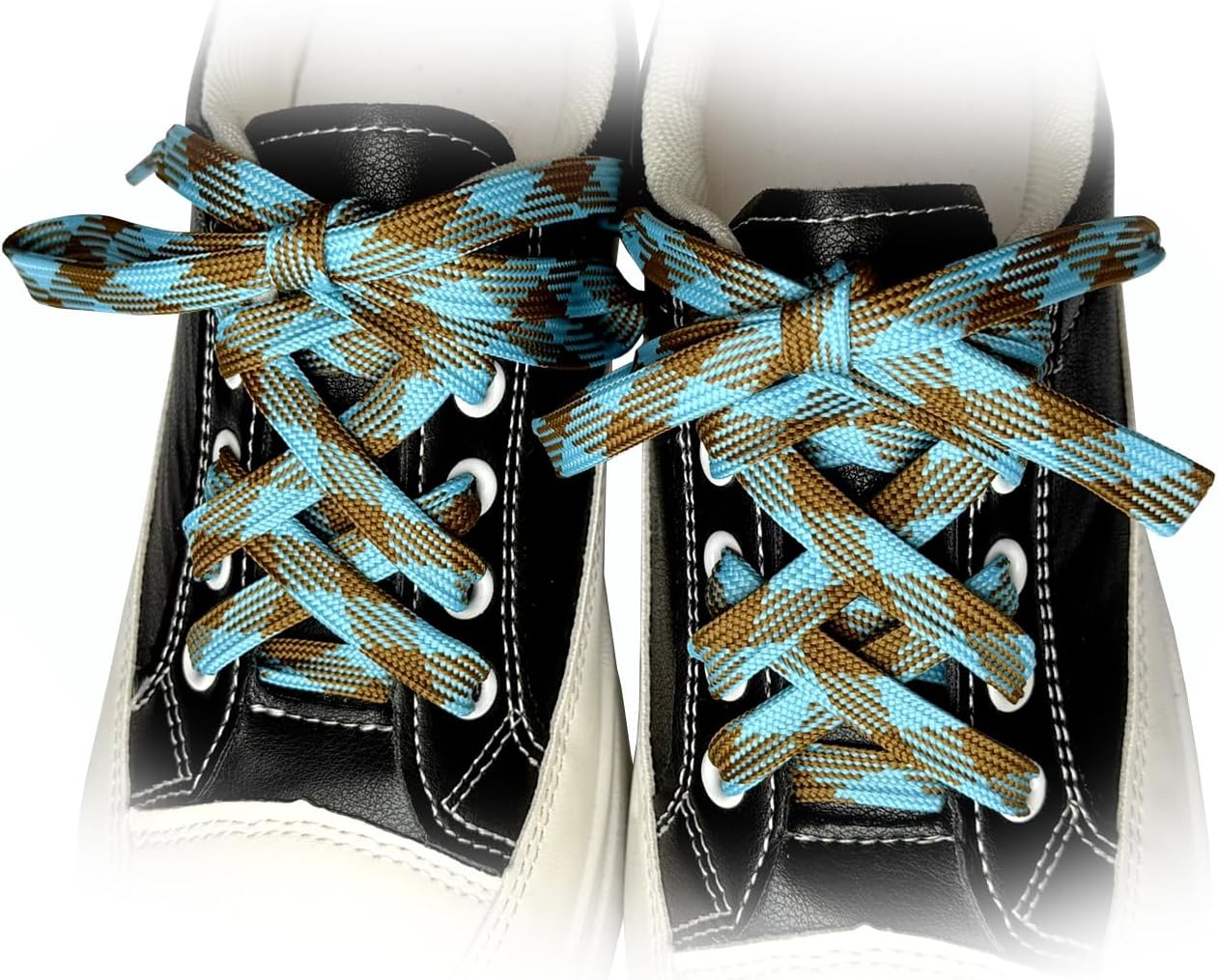Double Layer Fashion Checkered Shoelaces Plaid Flat Shoe Laces for Sneakers Sport Shoes Boots 47"