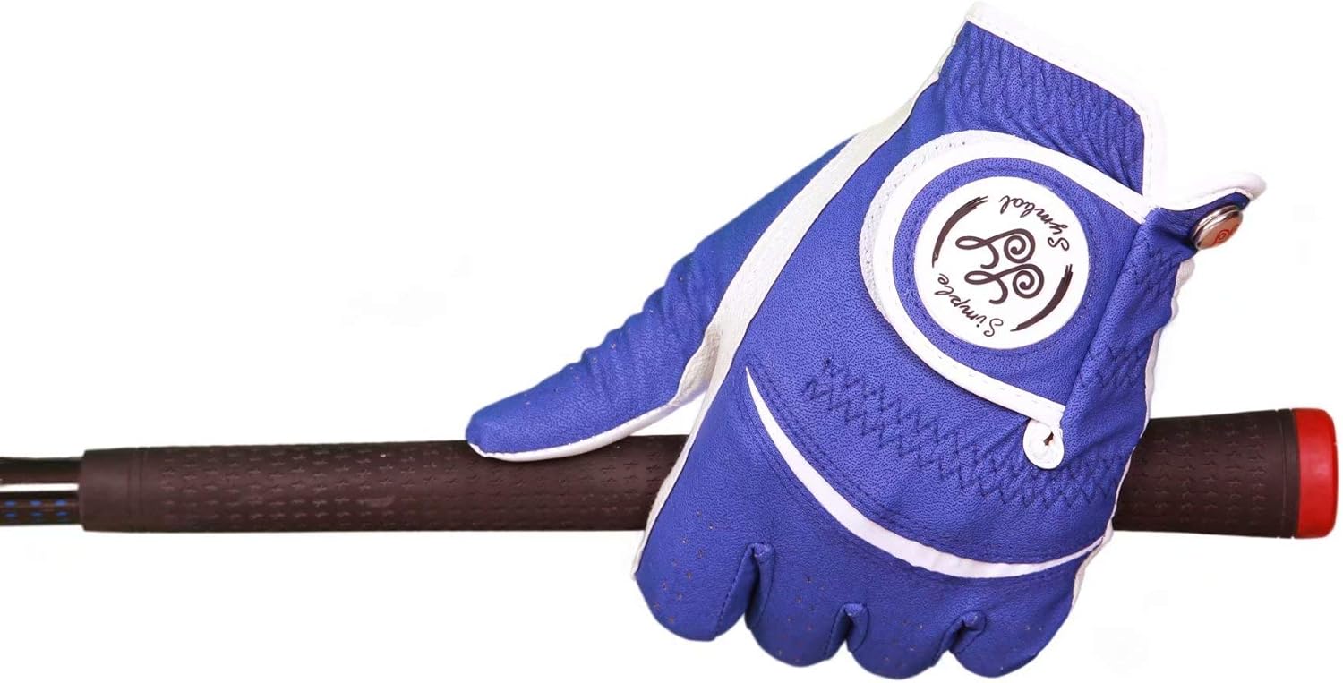 Men's Golf Glove High Grade Leather Two Pack（Two Left Hands Or Two Right Hands Or One Pair） Six Colors to Choose from Red/Blue/Navy Blue/Sky Blue/Coffee/Beige