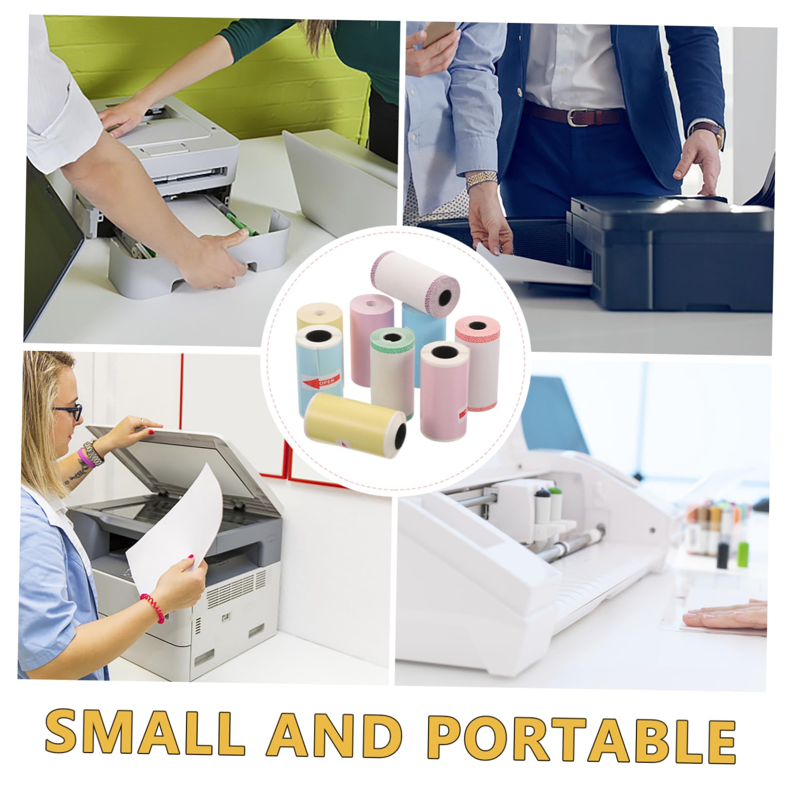 HOMSFOU 5 Set Etichette Termiche Autoadesive Per Stampante Mini Resistente All E Facile Applicare Etichette Matte Per Organizzazione E Chiara 9 * 5