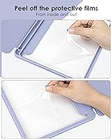 Vista 7 de VIKESI - Funda para iPad de 9ª / 8ª / 7ª generación de 10.2 pulgadas (lanzada en 2021/2020/2019), parte trasera transparente, cubierta de marco