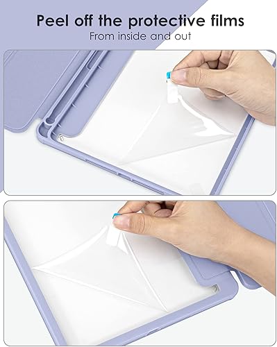 Miniatura 7 de VIKESI Funda para iPad de 9  8  7 generación de 10.2 pulgadas (versión 202120202019), parte trasera transparente, funda de marco de TPU a prueba de