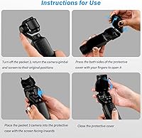 Vista 7 de Funda protectora para DJI Osmo Pocket 3 Creator Combo, Cubierta de cardán portátil con tapa de lente de cámara y protector de pantalla de vidrio