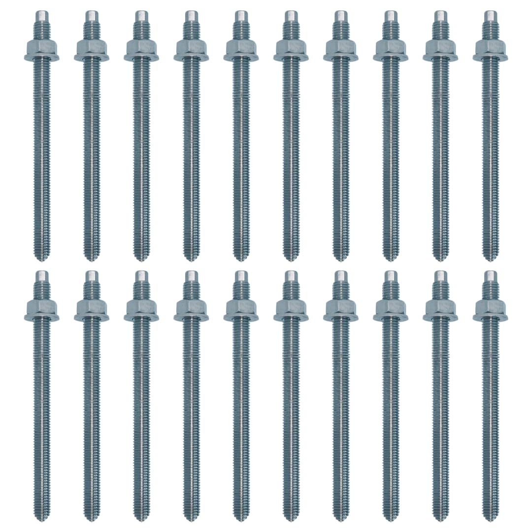 20x Remstaler ANKERSTANGE | M8 M10 M12 M16 M20 | Stahl verzinkt | -HÖCHSTE QUALITÄT- bester Preis (M12x210)