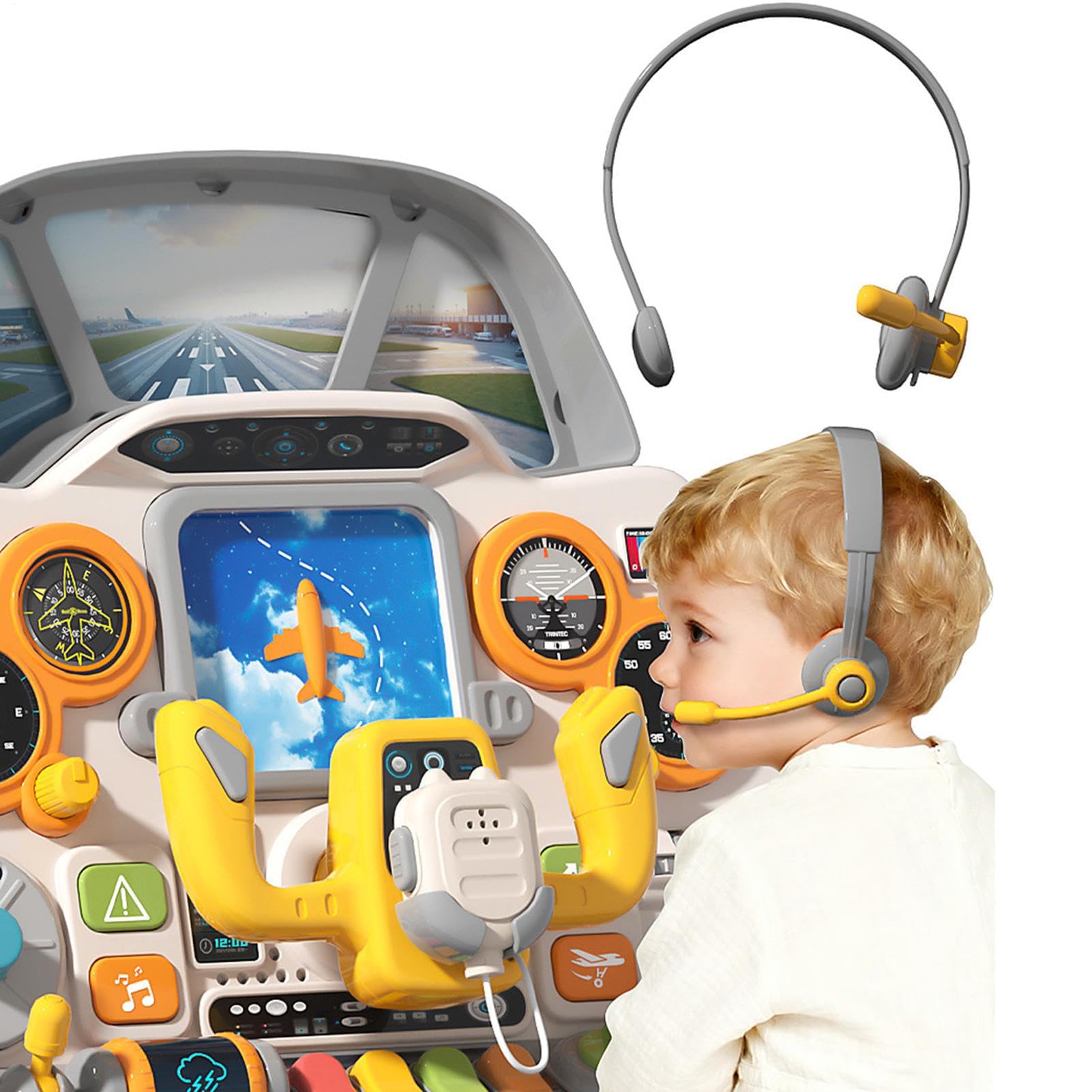 Juguete de Panel de Control de Avión Juego Cabina Interactivo