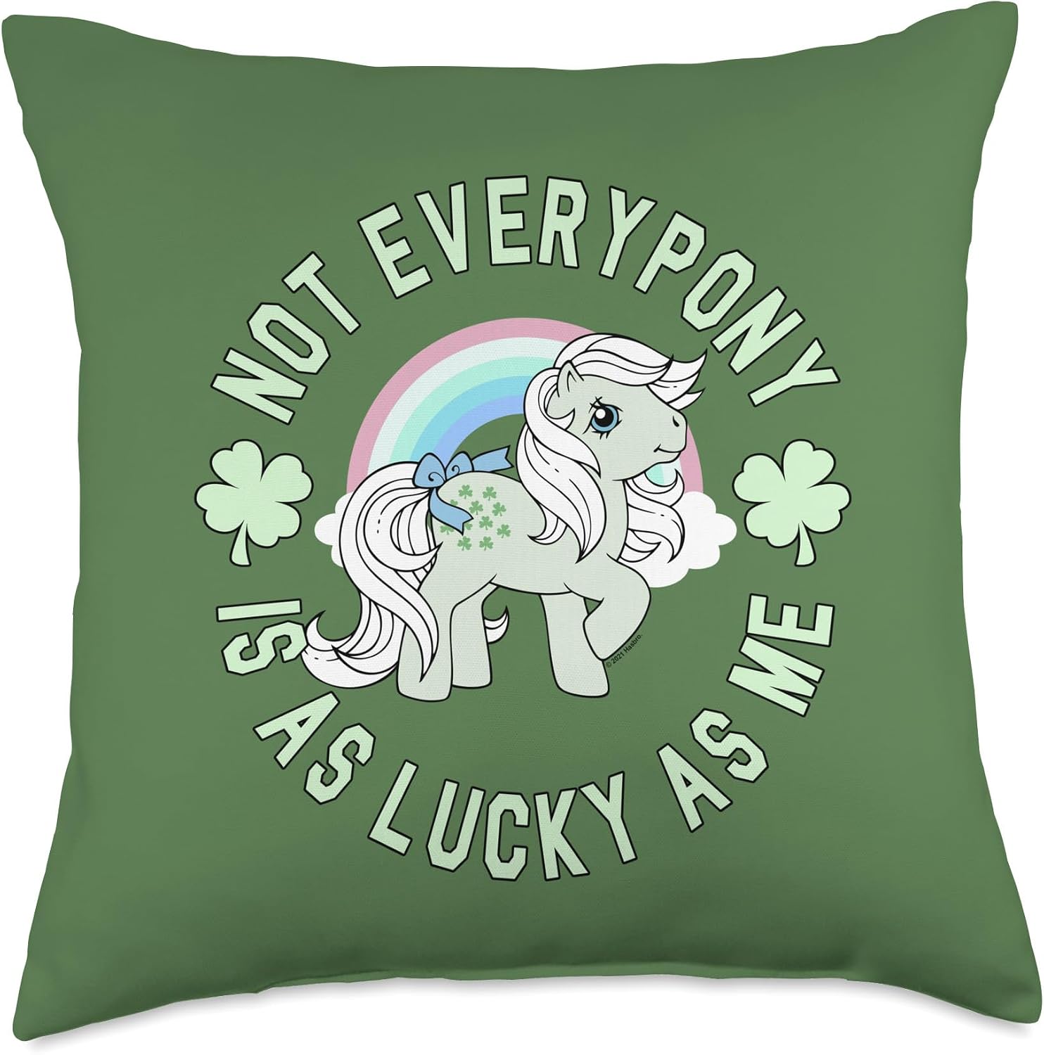 My Little Pony Every Pony Is As Lucky As Me Shamrocks Throw Pillow, 16x16, Multicolor
