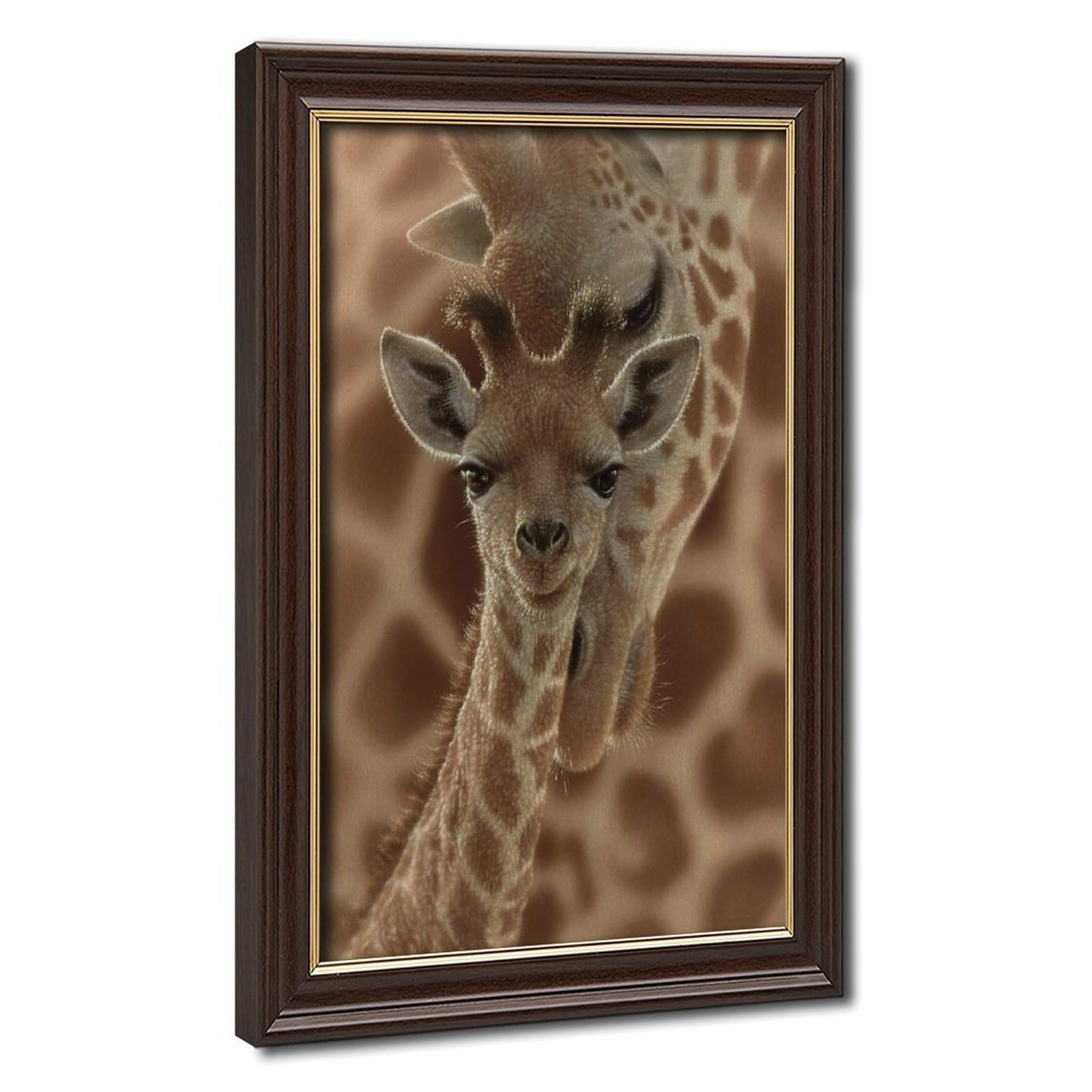 Bareronor Newborn Giraffe Canvas Poster Bedroom Decor Landscape Office Room Decor Gift 24" L X 36" W