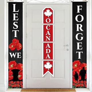 Lest We Forget Porch Banner for Veterans Day Porch Signs for Outdoor Garden Table Wall Decorations - BC01-58-1