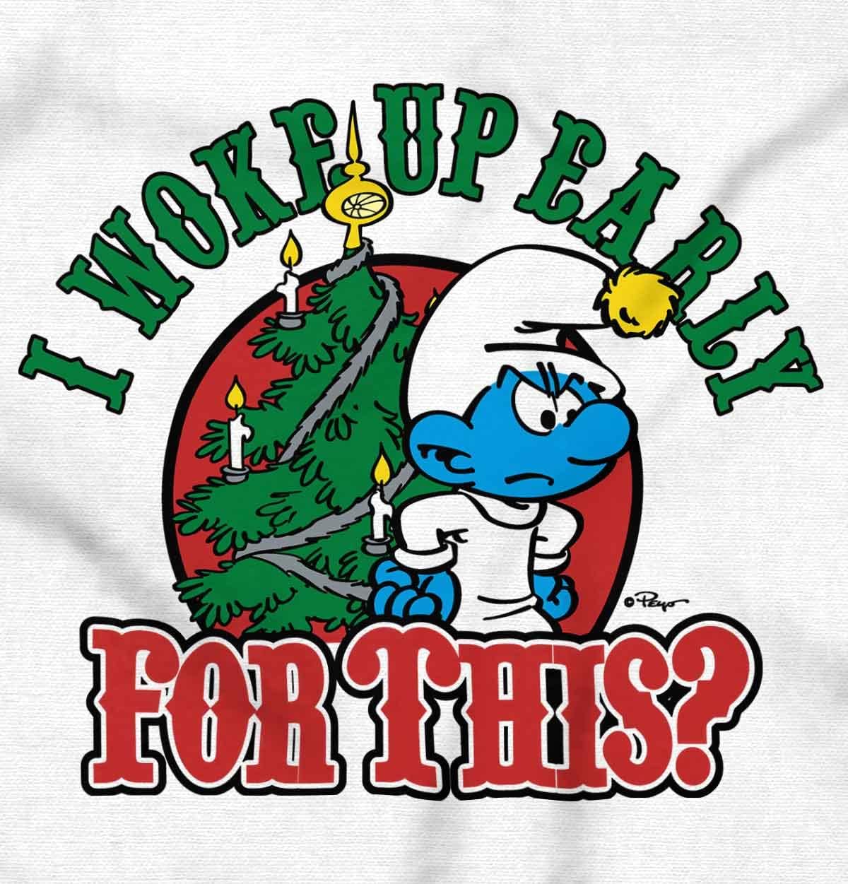 Brisco Brands Grumpy Smurf Christmas Xmas Tree Toddler Boy Girl T Shirt