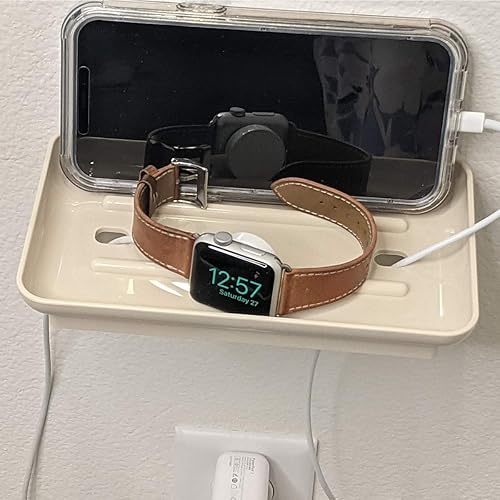 Miniatura 4 de Wonder Shelf - Estante pequeño autoadhesivo de plástico para pared de baño, se adapta sobre el soporte de papel higiénico, diseñado para teléfonos