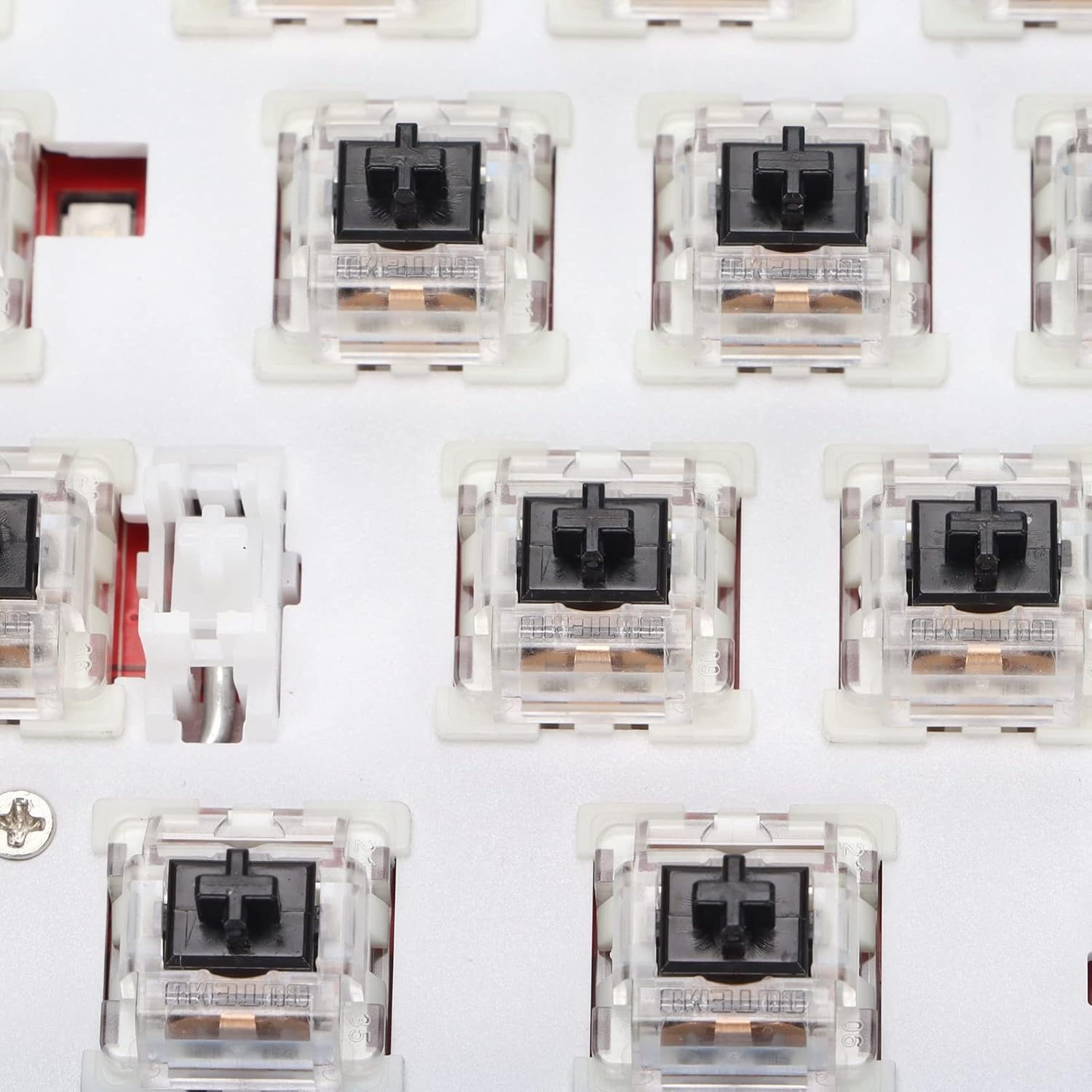 Close-up of mechanical switches on READSON WL82 keyboard