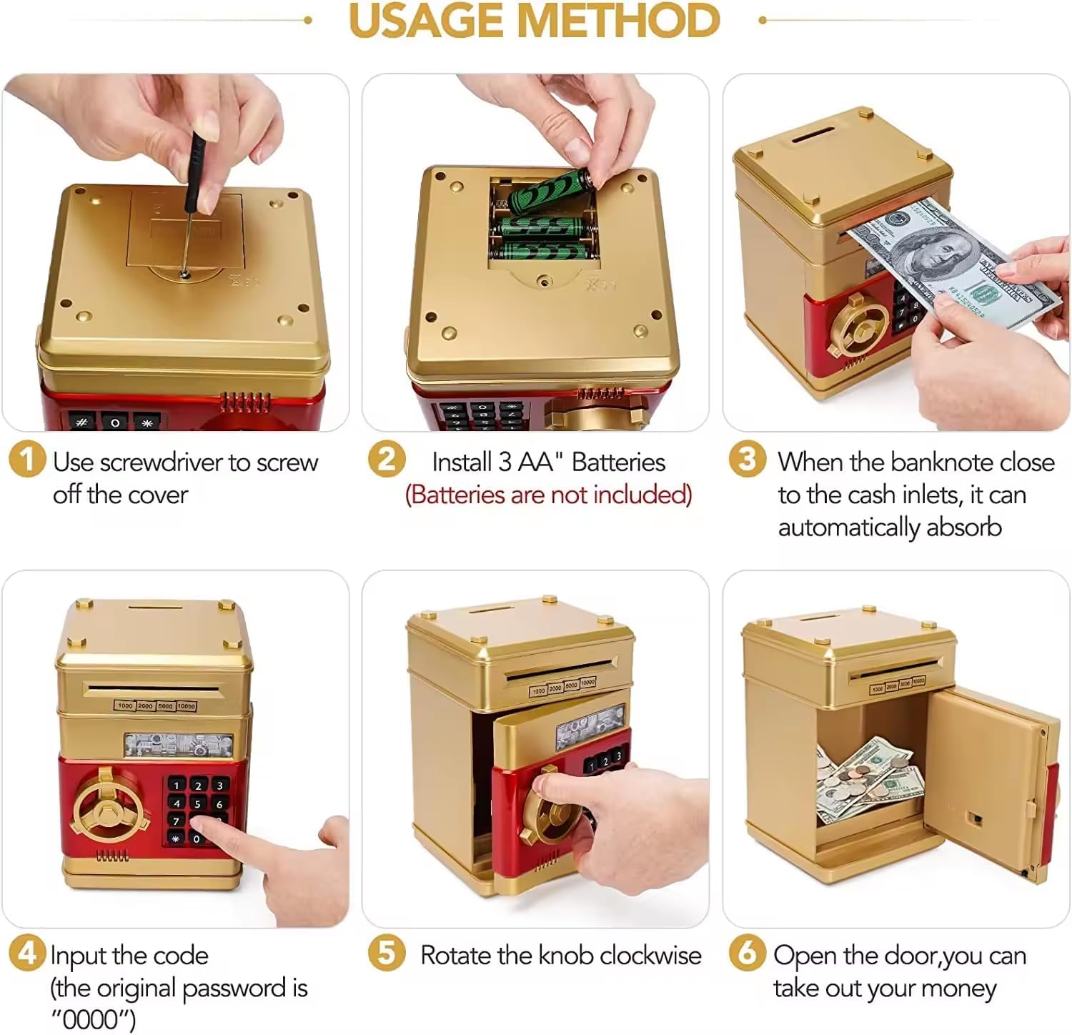 Piggy Banks for Kids, Electronic Password Code Money Banks ATM Banks Box Coin Bank for Children Boys and Girls