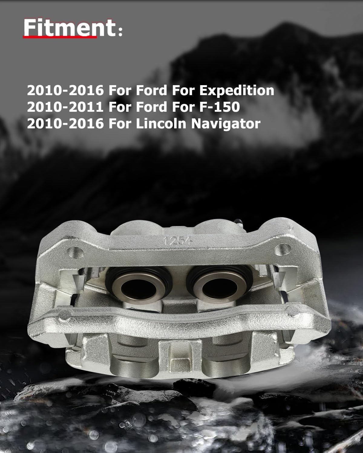 cciyu Front Right Brake Caliper Assembly w/Bracket 18B5236 2010-2021 For Ford For Expedition,2010-2011 For Ford For F-150,2010-2011 For Lincoln For Mark LT,2010-2021 For Lincoln For Navigator
