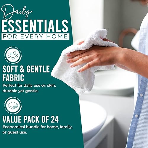 Miniatura 297 de DAN RIVER Juego de 4 toallas de baño, 27 x 54 pulgadas, 100% algodón, más grandes y ligeras, de secado rápido, súper suaves y absorbentes, toallas