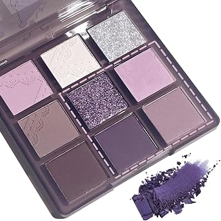 Purple Eyeshadow Palette, 9 Colour Glitter Eye Shadow Pallets for Women,...