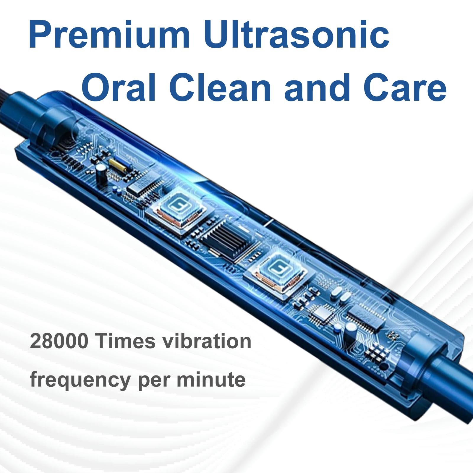 Cepillo de dientes ultrasónico en forma de U para adultos, cepillo de dientes eléctrico para limpieza de 360 grados con carga inalámbrica, impermeable IPX7, 3 modos para blanquear los dientes