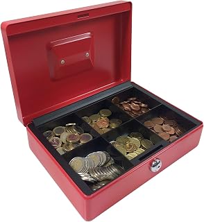 ACROPAQ AG250R - Caja de dinero 250 x 185 x 80 mm, color rojo