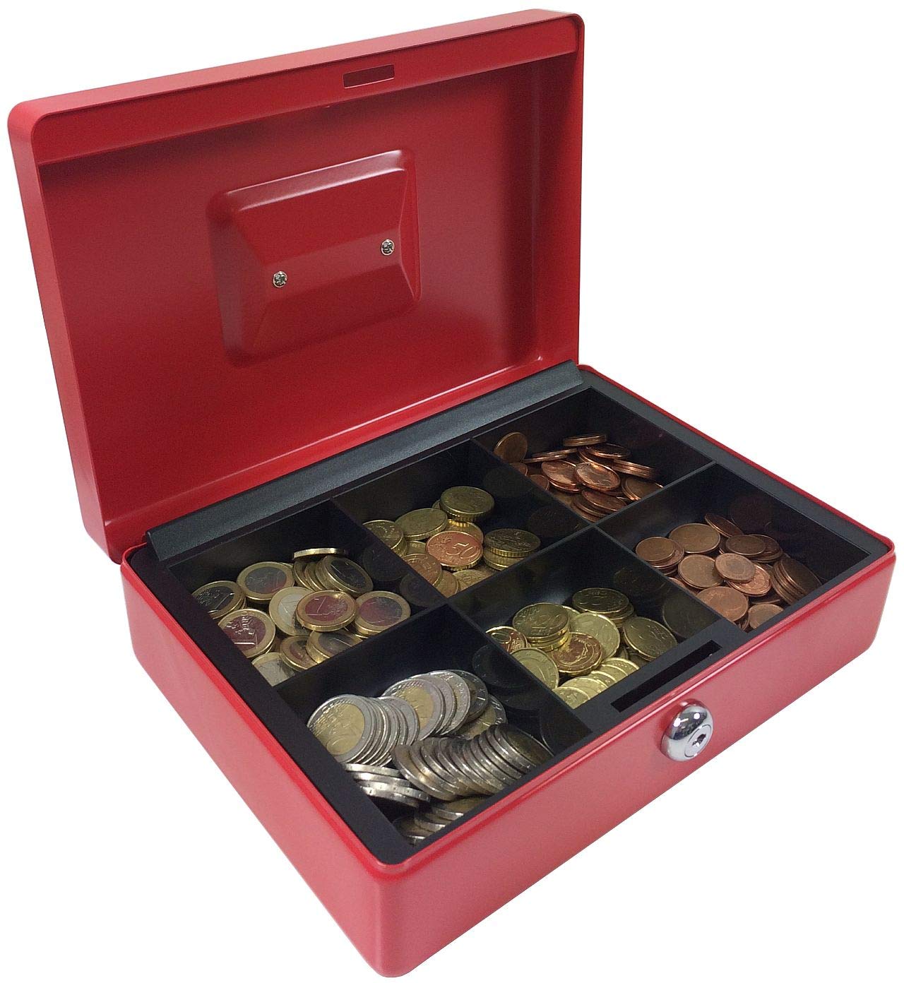 Coffret à Monnaie Rouge Acropaq AG250R avec Compartiment Amovible