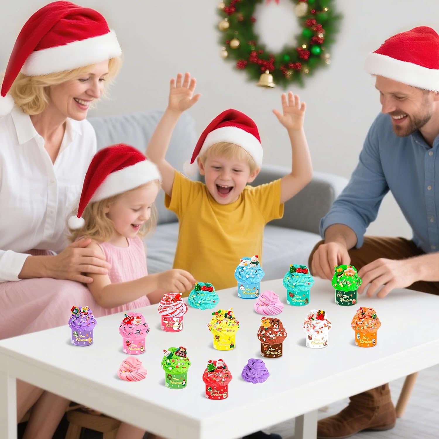 Toy Putty,Stress Relief Putty Toy,Non-Sticky and Safe Slime Kit,2025 Advent Calendar,Unique Countdown 24 Day Toys for Kids Girls Boys