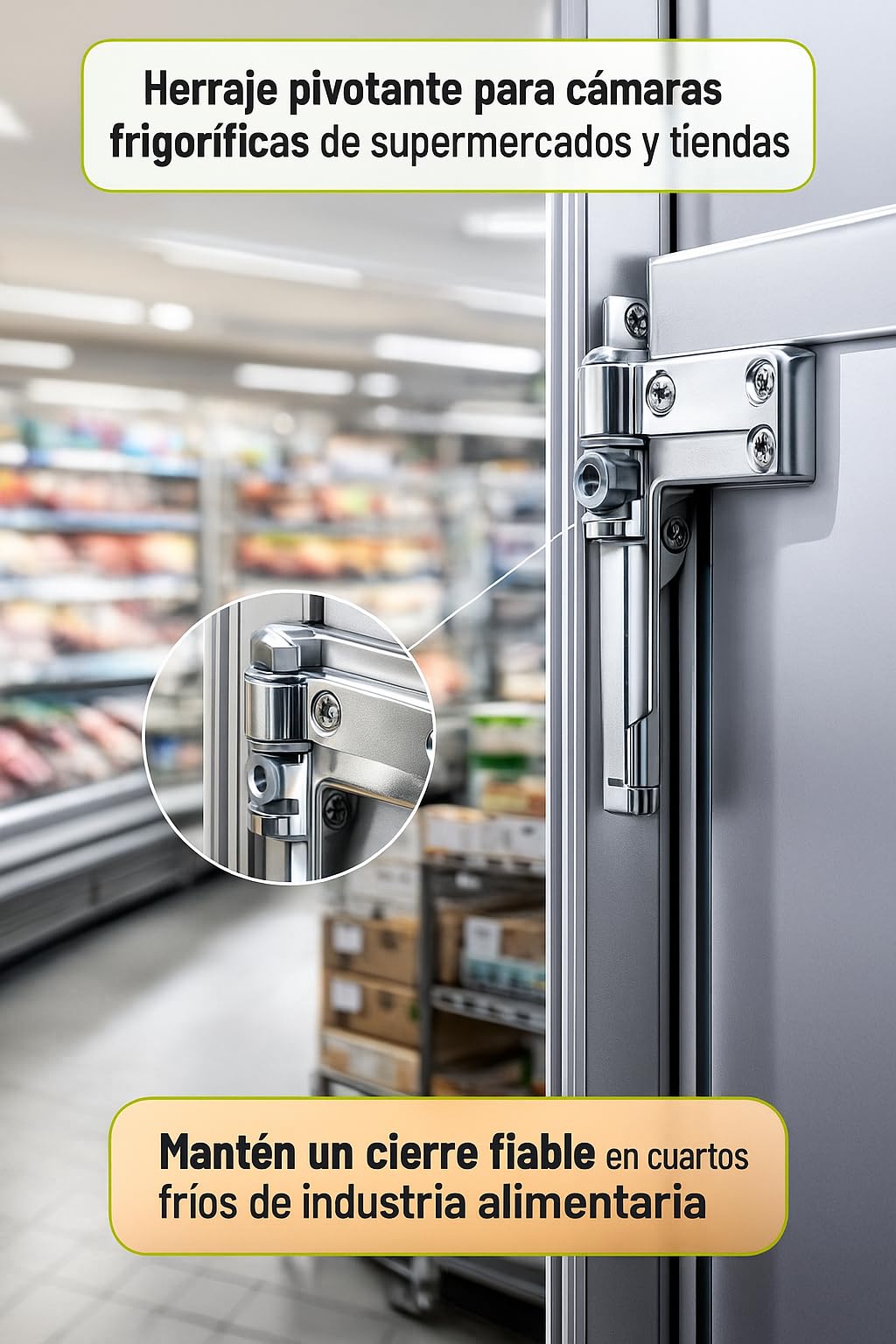 Bisagra Pivot Zamak Con Muelle Estrella 95FI68341 Para Puerta Camara Frigorifica Derecha Izquierda Resorte Torsion Nevera Industrial Profesional Bisagra Refrigerador Hosteleria